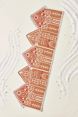 Beaded Gingerbread House Table Runner | Anthropologie (US)