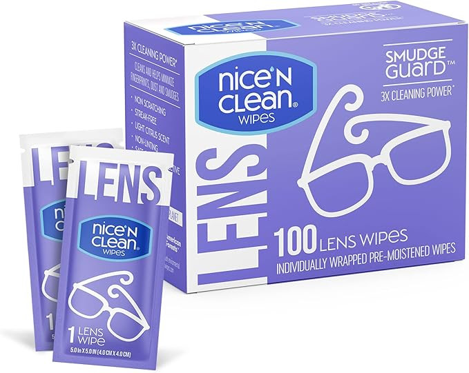 Nice 'n Clean SmudgeGuard Lens Cleaning Wipes (100 Total Wipes) | Pre-Moistened Individually Wrap... | Amazon (US)