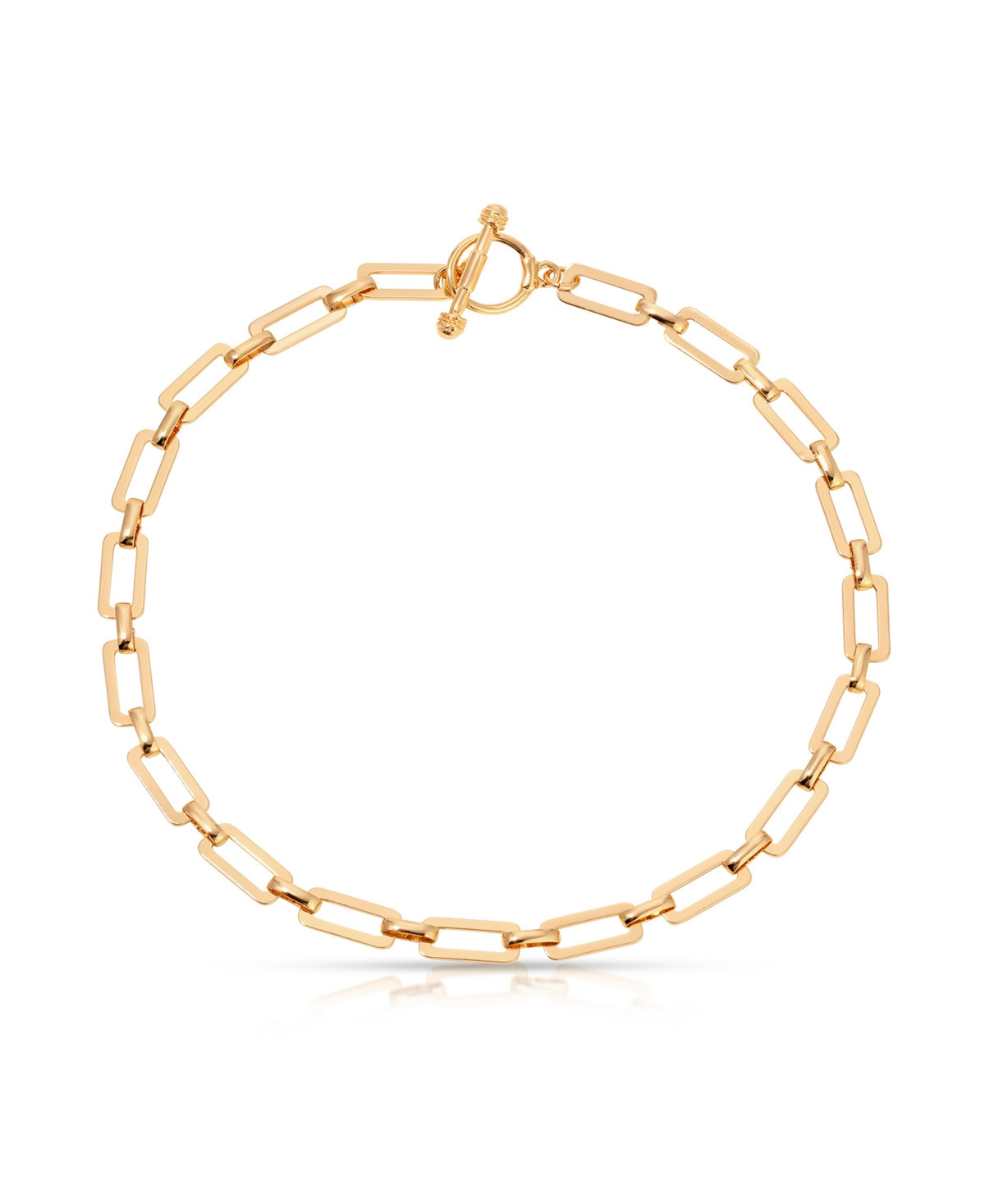 Ettika Golden Flat Rectangle Chain Necklace - Gold | Macy's