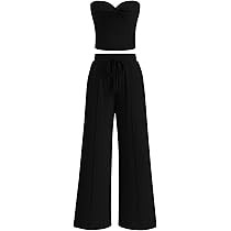 BTFBM Two Piece Sets For Women Summer Ribbed Strapless Twist Knot Tube Top Pants Set Casual 2026 ... | Amazon (US)