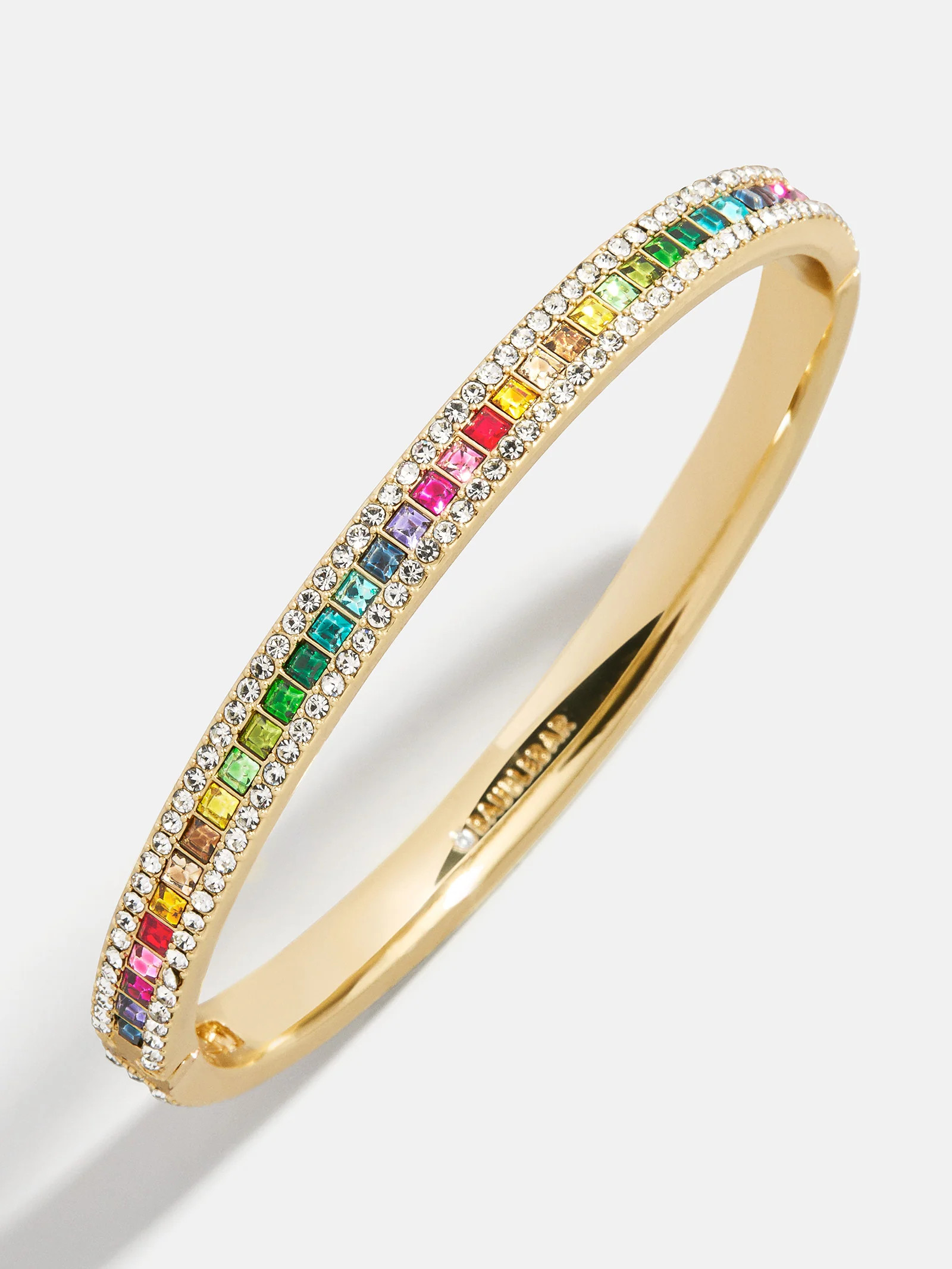 Helena Crystal Hinge Bangle - Gold/Multi | BaubleBar