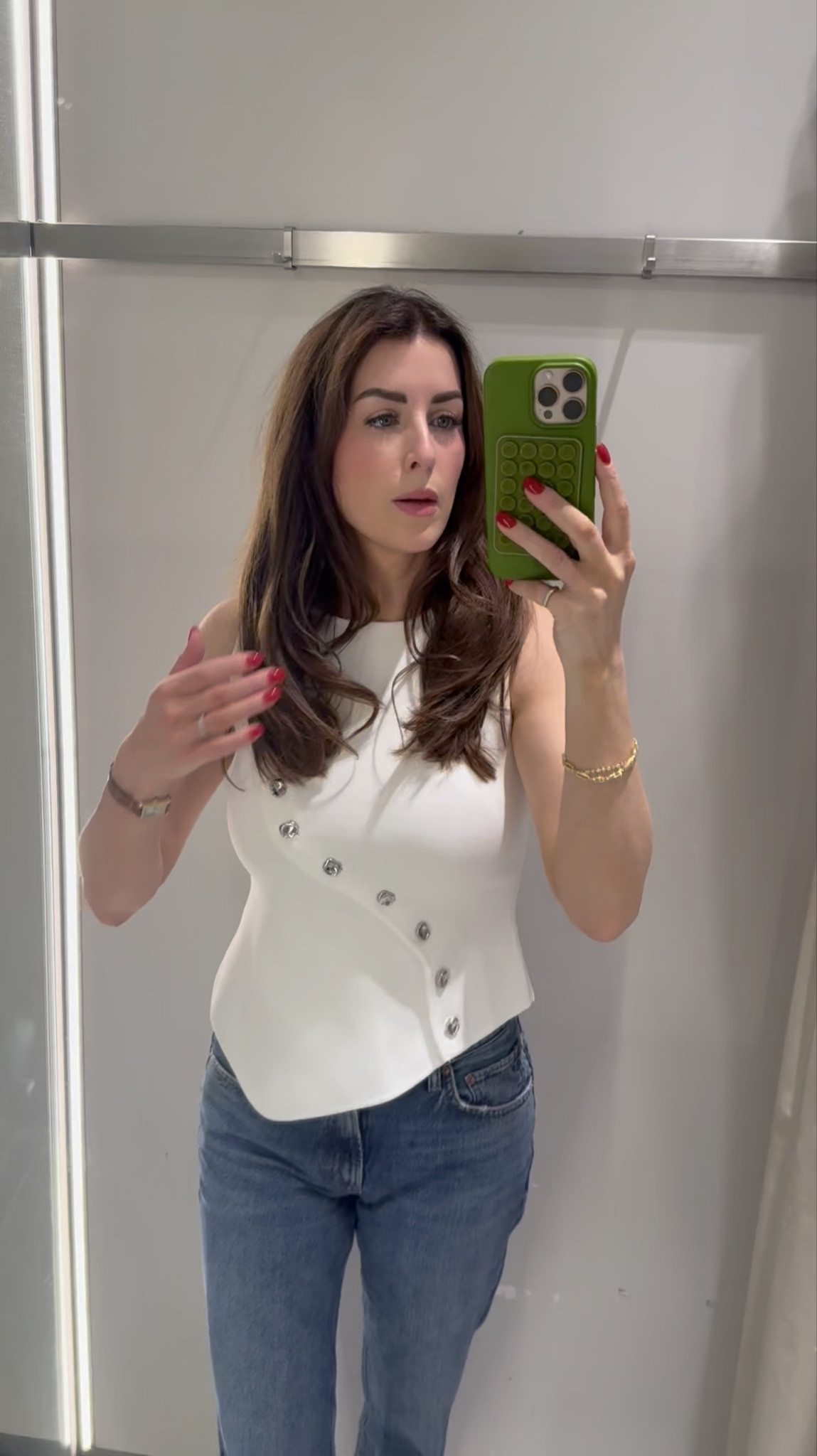Zara try-on haul with all of my new spring and summer pieces — full sizing breakdown for every piece. White jeans outfits, the perfect red peplum top, a French dress for vacation, a striped cover-up, blue jeans with a gold button detail, a beaded silver going-out top, and a few sleeveless button-ups for warm weather days.

Sizing reference (I am usually a US 2 / S):

▫️ White jeans with braided belt — size 34 (US 2) ▫️ Striped sleeveless button-up — Small ▫️ Beaded silver top — Medium ▫️ Blue blouse-y high-low top — needs a Small (had on Medium, store was sold out) ▫️ Red peplum top — Small (perfect for an inverted triangle body shape) ▫️ Blue + brown striped button-up — Small ▫️ Second pair of white jeans — US 2 ▫️ Light wash blue jeans with gold button — sized up to US 4 ▫️ French mini dress — Small (wear shapewear underneath to prevent lines) ▫️ Blue and green striped beach cover-up — Small

Perfect pieces for spring outfits, summer vacation outfits, beach trips, brunch, date nights, and warm weather travel. Linked everything below 🤍

#LTKTall #LTKOver40