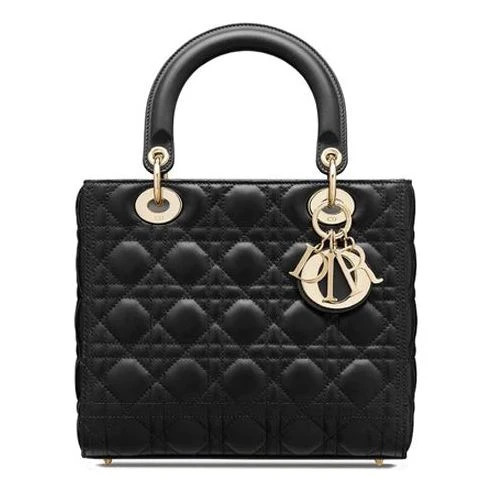 (WMNS) DIOR Lady Dior Bag Medium 'Cannage Lambskin Black' M0565ONGE-M900 | KICKS CREW