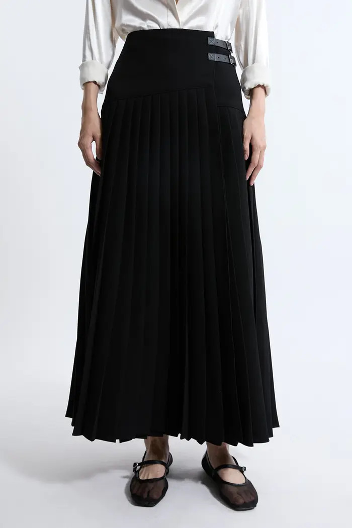 Buckle Detailed Maxi Skirt | Nordstrom
