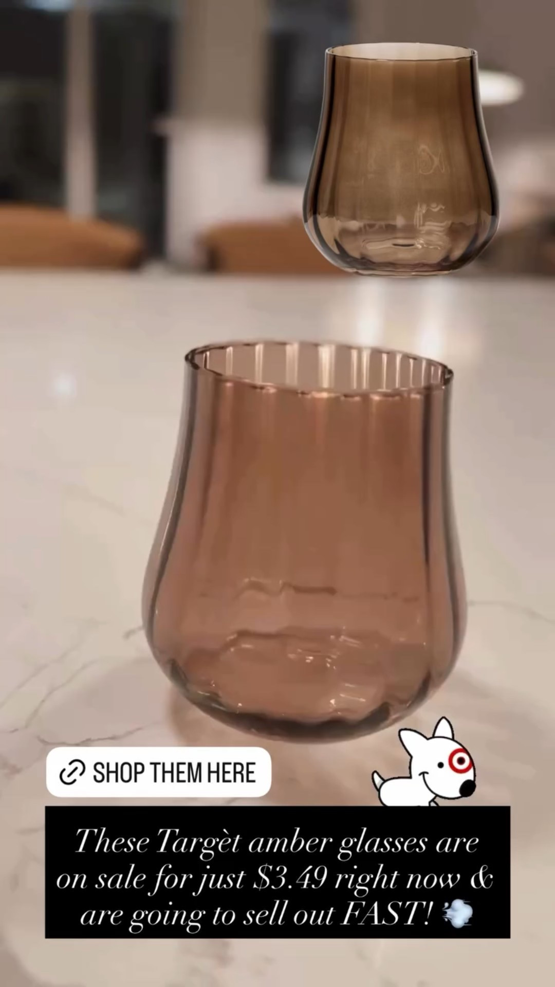 These Targèt amber glasses are on sale for just $3.49 right now & are going to sell out FAST! 💨