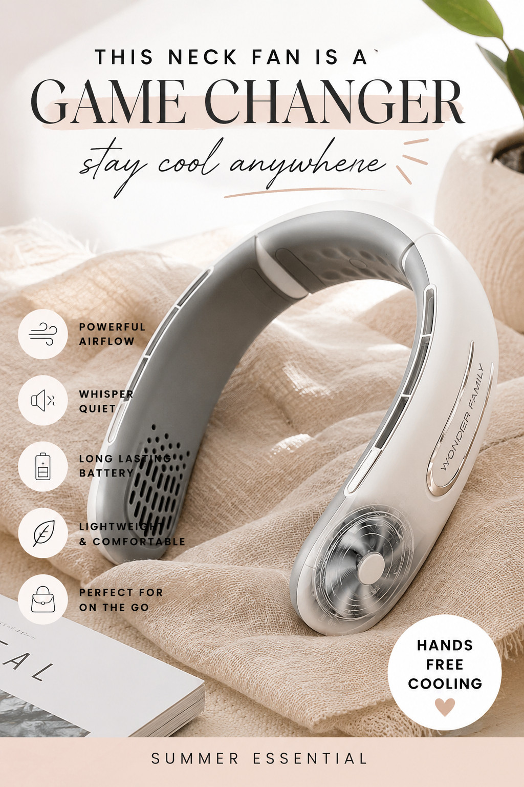 Stay cool anywhere with this hands-free wearable neck fan. Designed for powerful airflow and all-day comfort, it’s perfect for workouts, travel, outdoor events, or hot summer days. No more sweating or bulky fans—just effortless cooling on the go.

✨ Tap to shop now & stay cool all summer long 

 #LTKdayinmylife #LTKgrwm #LTKTravel