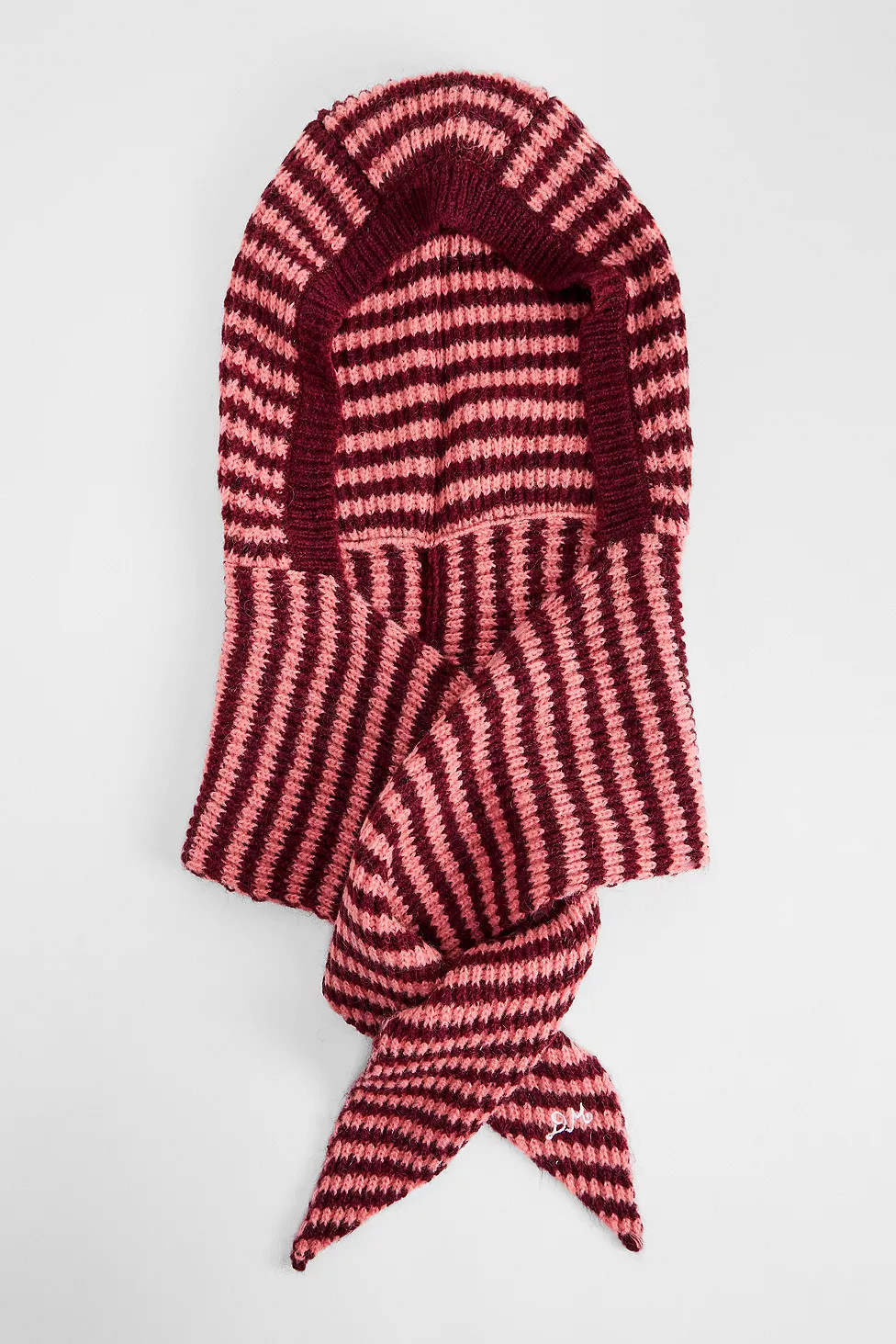 Damson Madder Pink Stripe Tie Front Knit Hood | Urban Outfitters UK
