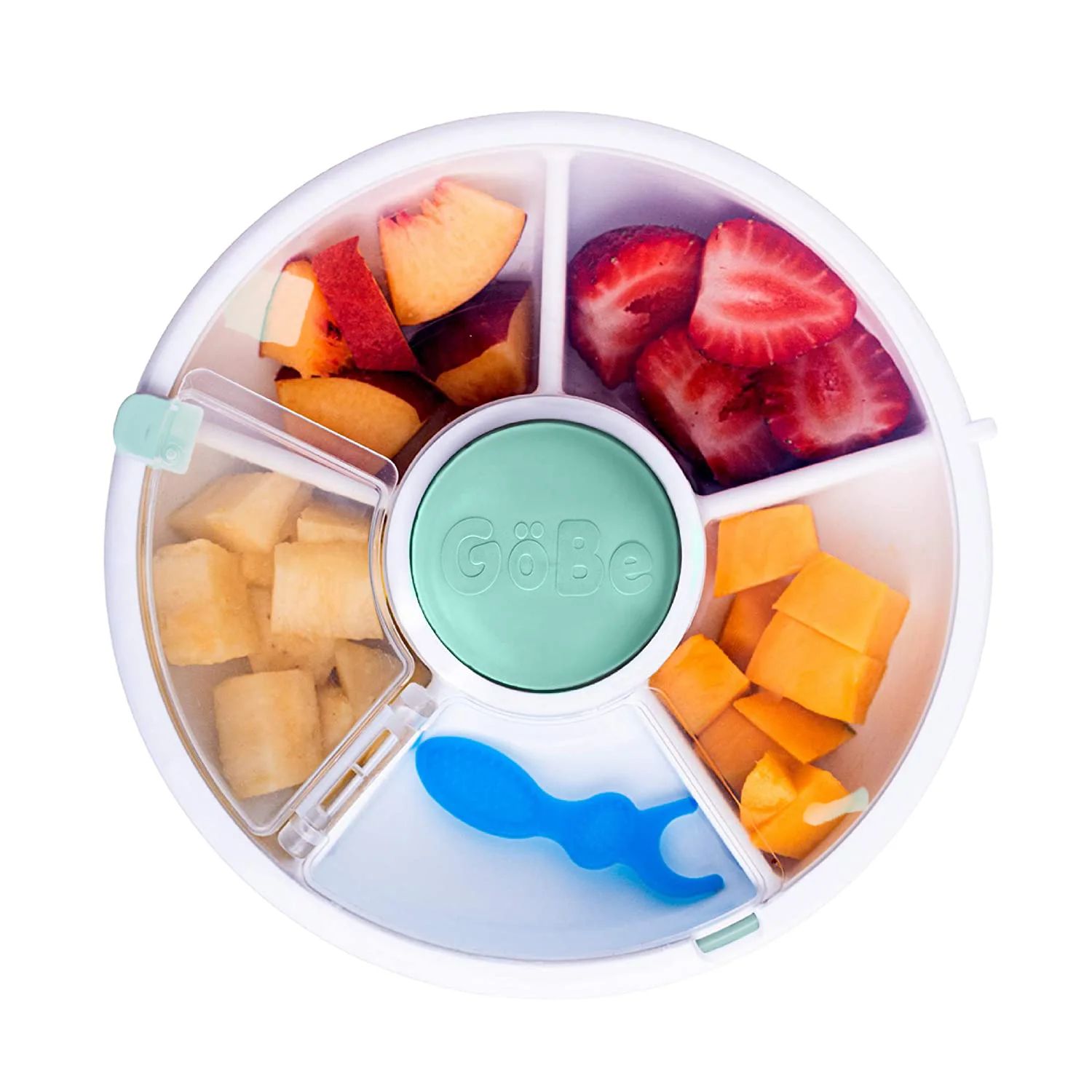 GoBe Kids Snack Spinner (Teal) - Reusable Snack Container with 5 Compartment Dispenser and Lid | ... | Walmart (US)