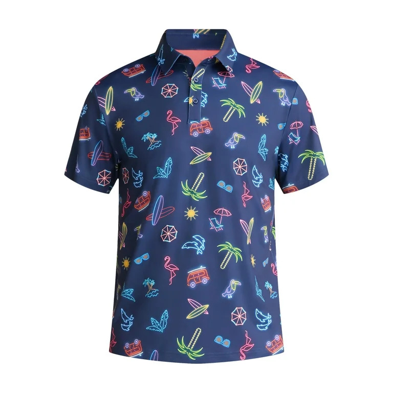 Birdie Bound Navy Neon Florida Golf Polo Shirt | Walmart (US)