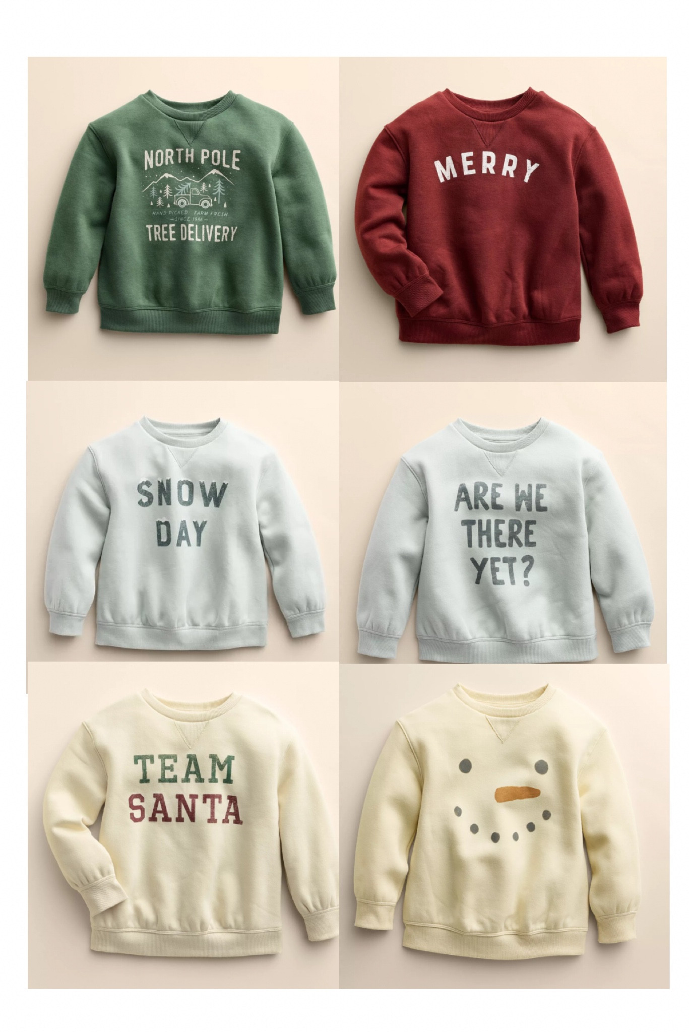 Kid’s oversized Christmas crew pullover sweatshirts 

#LTKFindsUnder50 #LTKFamily #LTKKids