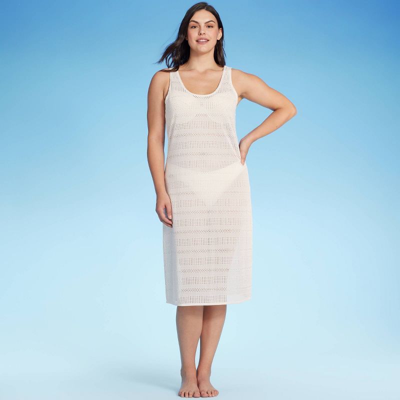 Women's Crochet Cover Up Midi Dress - Shade & Shore™ Off-White | Target