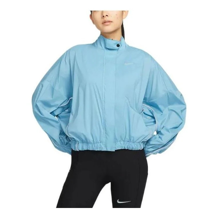 (WMNS) Nike Windbreaker Run Division Jacket Asia Sizing 'Blue' DQ5958-424 | KICKS CREW