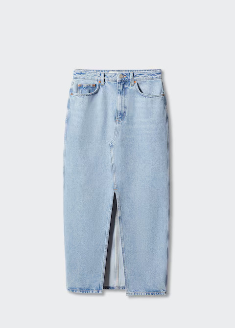 Slit denim skirt -  Women | Mango USA | MANGO (US)