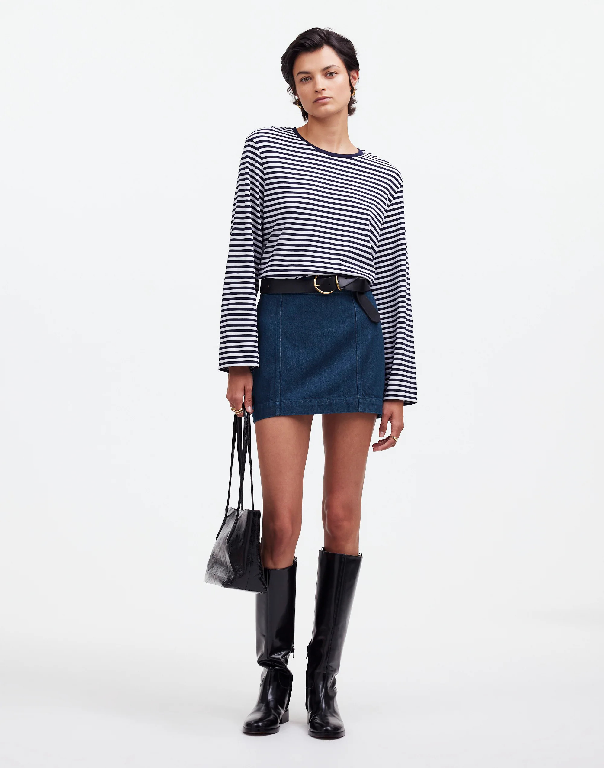 Denim Seamed Mini Skirt in Maytown Wash | Madewell | Madewell