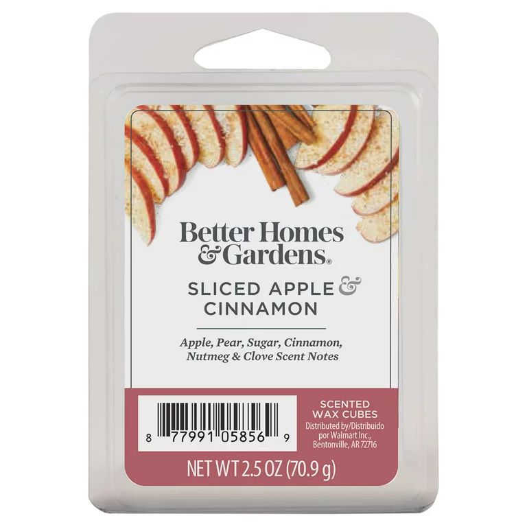 Sliced Apple Cinnamon Scented Wax Melts, Better Homes & Gardens, 2.5 oz (1-Pack) | Walmart (US)