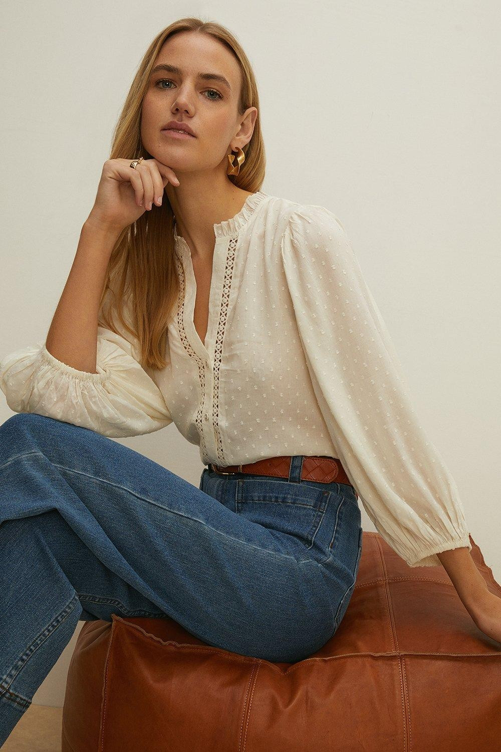 Dobby Trim Detail Shirt | Oasis UK & IE