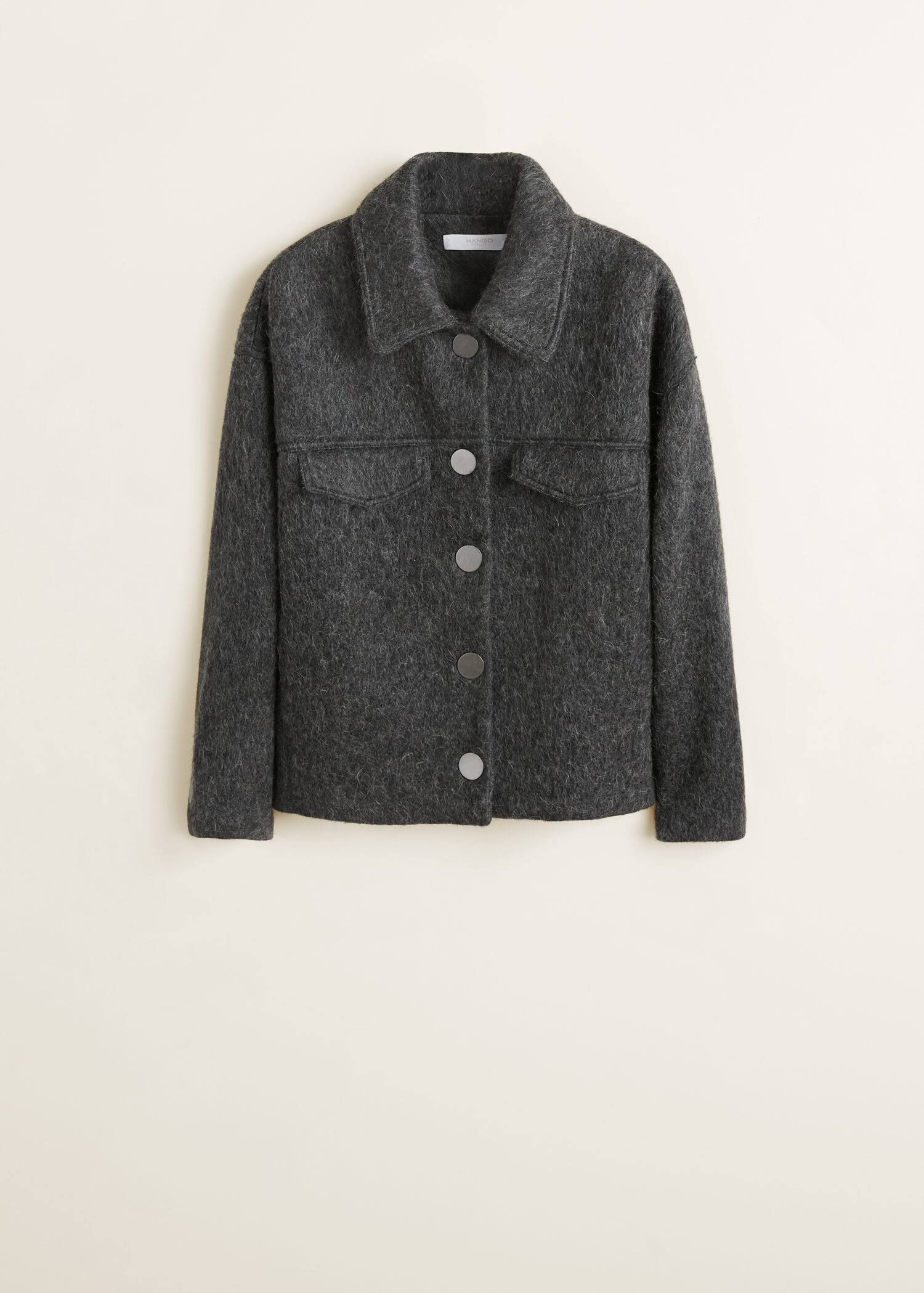 Buttoned wool jacket | MANGO (US)