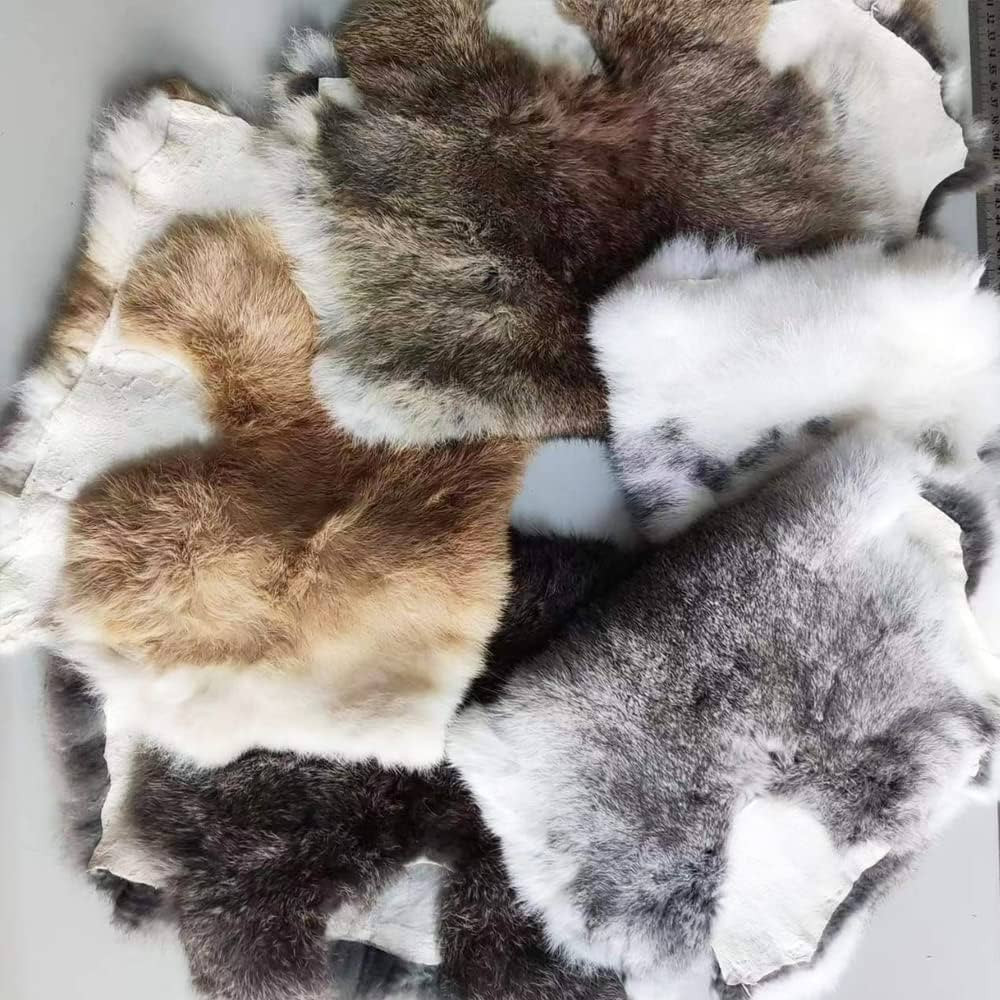 Assorted Bulk Grade Natural Rabbit Pelt with Fur (10" by 14") Rabbit Pelt Skin Fur Hide Leather f... | Amazon (US)