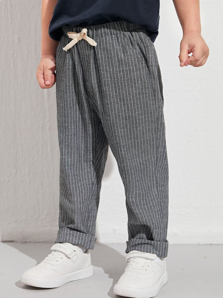 SHEIN Toddler Boys Knot Waist Striped Pants | SHEIN