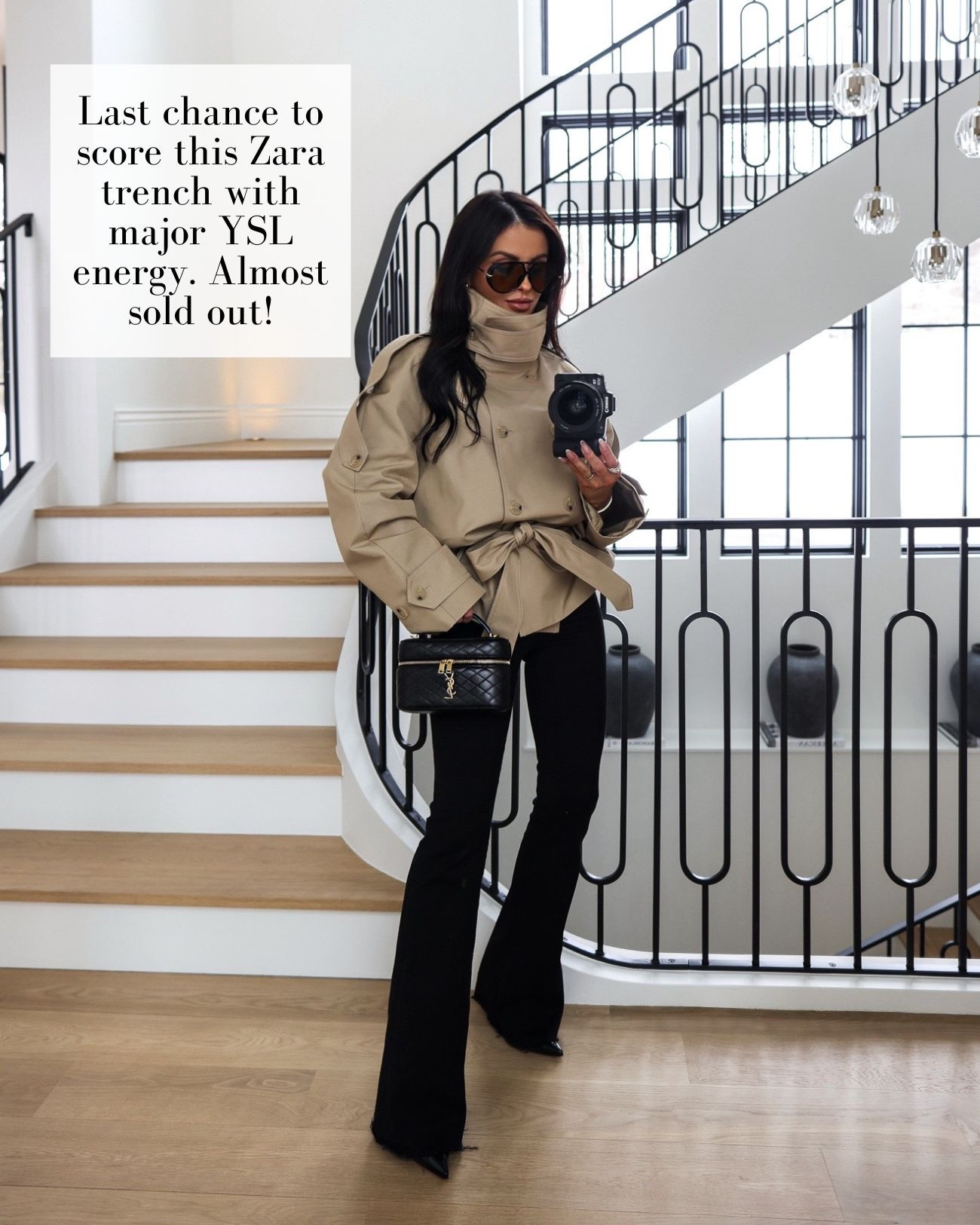 Zara restocked! This cropped trench coat from Zara is back in stock after being sold out for weeks. Looks just like YSL for much less and layers perfectly over everything! So chic paired with the best Amazon sunglasses under $20.

#LTKWorkwear #LTKPetite #LTKOver40