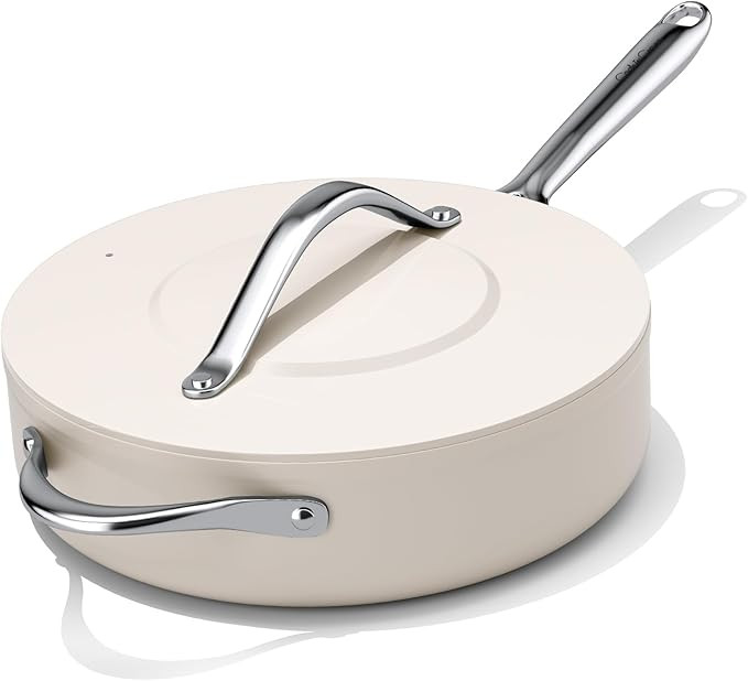 Nonstick Ceramic Sauté Pan with Lid (4.5 qt, 11") Deep Frying Pan for All Cooktops Non Toxic Ski... | Amazon (US)