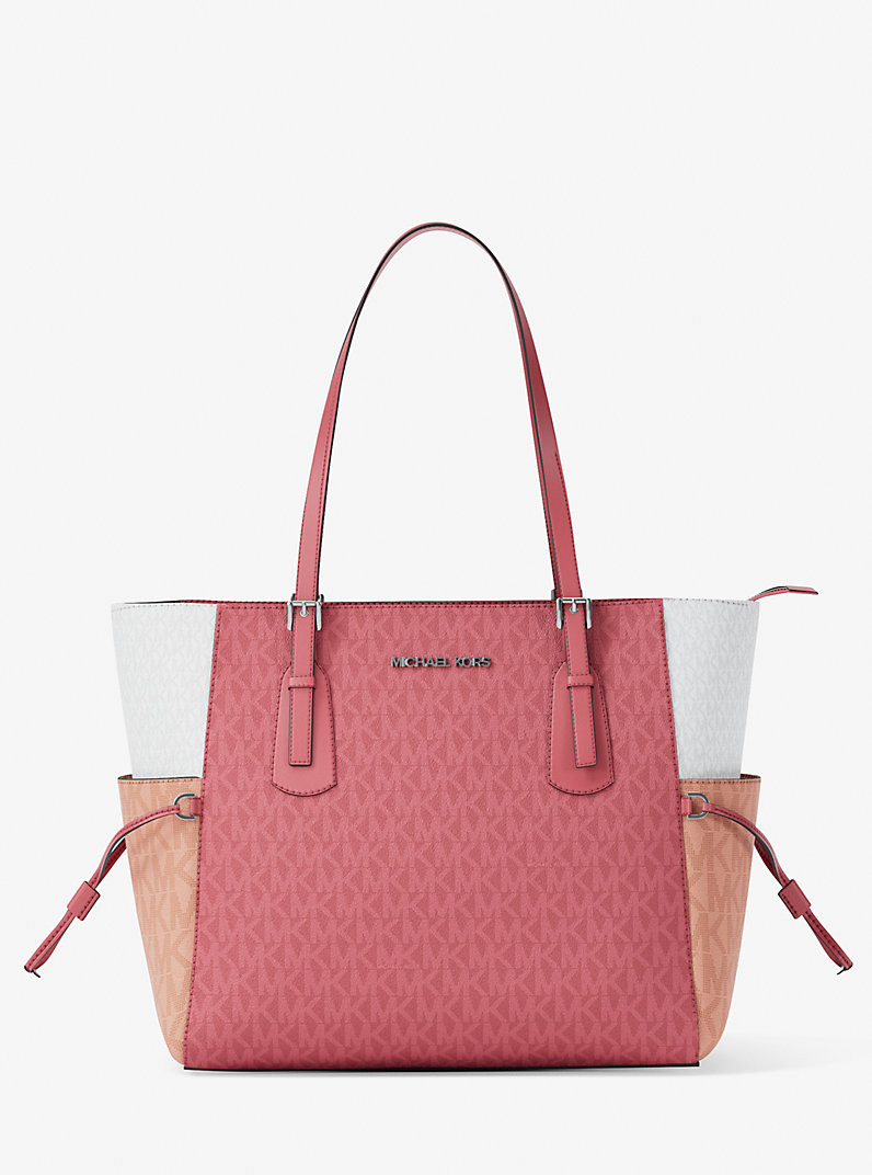 Voyager Large Color-Block Signature Logo Tote Bag | Michael Kors US
