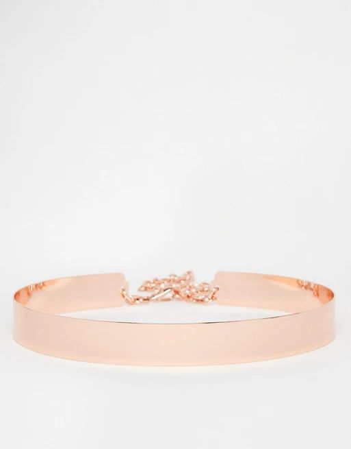 ASOS Skinny Full Metal Rose Gold Waist Belt | ASOS US