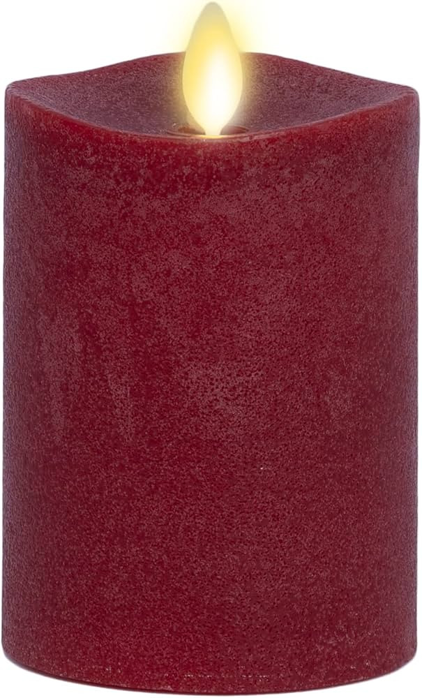 Luminara - Flameless LED Battery Operated Flickering Pillar Candles - Red - Pack of 1-3x4.5 - Rea... | Amazon (US)