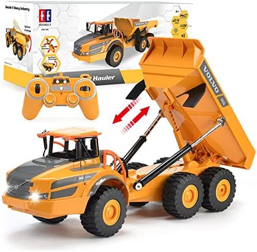 Amazon.com: DOUBLE E Volvo RC Truck Dump Truck RC Articulated Hauler with Rechargeable Battery 12... | Amazon (US)