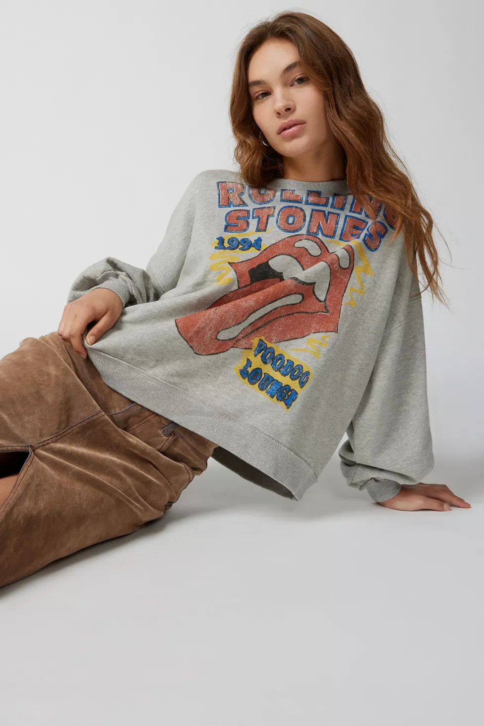 Rolling Stones Slouchy Pullover Sweatshirt | Urban Outfitters (US and RoW)