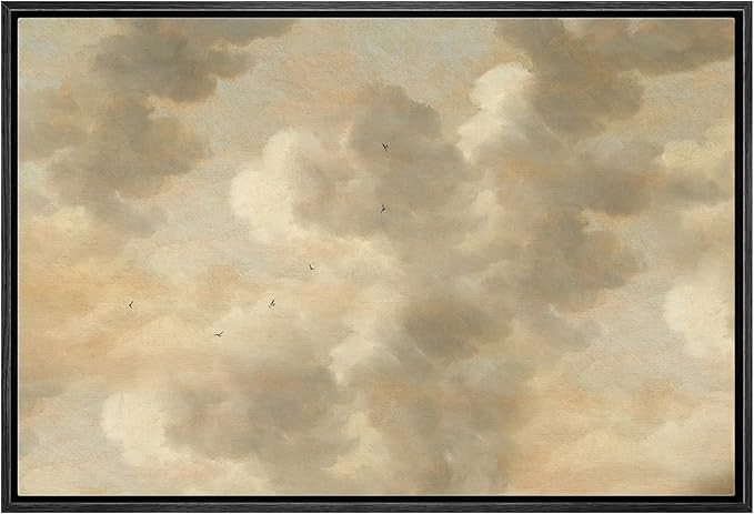 MUDECOR Framed Canvas Print Wall Art Dusk Gray White Country Skyline Nature Wilderness Illustrati... | Amazon (US)