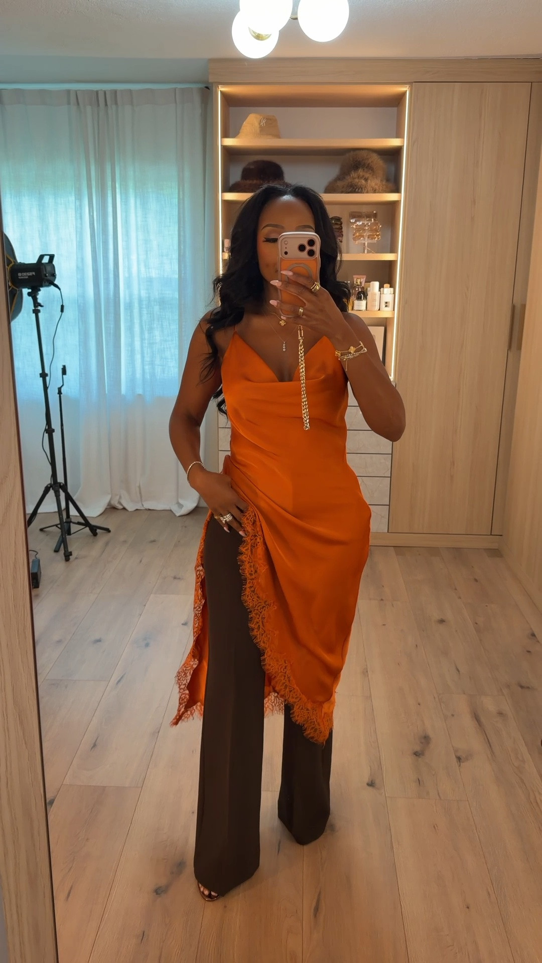 Scroll to shop! ✨ Everything from this look is linked below. 👇🏽

FALL COLOR COMBO 🍊🤎 This burnt orange lace-trim slip dress layered over chocolate brown wide leg pants is such a good way to make your summer dresses work for fall. Unexpected, elevated and SO good together.

burnt orange dress, orange slip dress, lace trim dress, dress over pants outfit, chocolate brown pants, wide leg pants, fall layering outfit, fall color palette, transitional fall outfit, creative layering outfit, elevated fall style, fall date night outfit, dinner outfit idea, petite fall fashion, fall outfit inspiration

Wearing: Size Small | 5’4” | 140 lbs | 34D-27-40

Download the FREE LTK app & follow @kirasfashionfinds to shop all my daily finds.

#LTKPetite #LTKSeasonal #LTKStyleTip