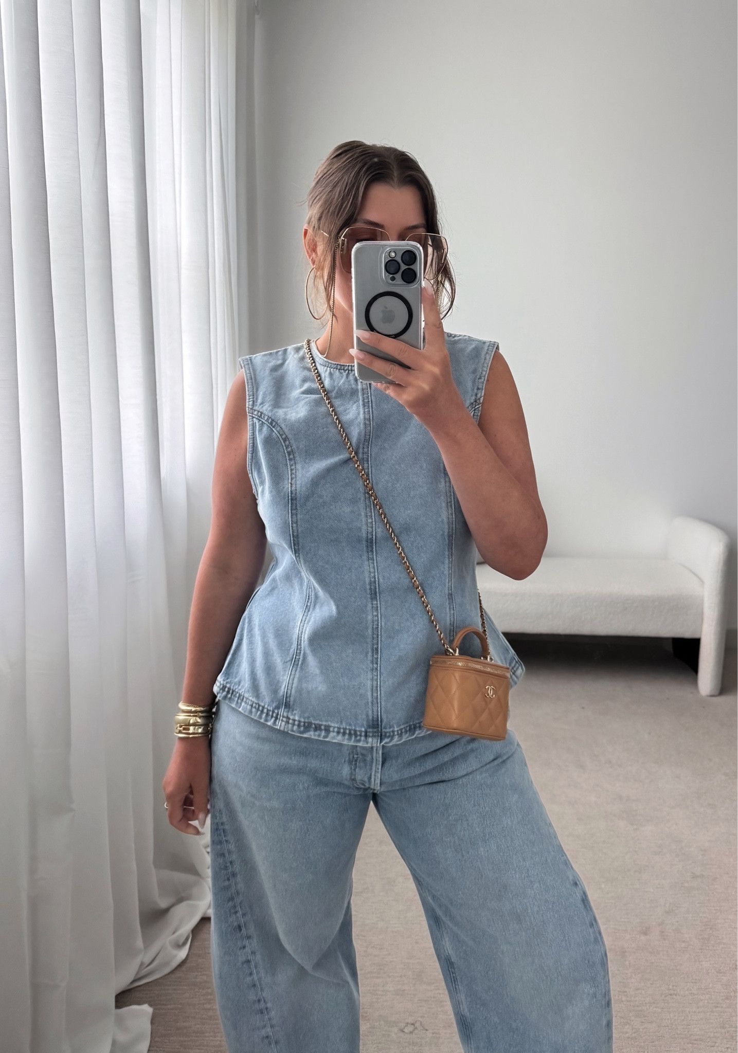 Wearing my true size, 8 in denim top
sized up twice in barrel jeans

#LTKSeasonal #LTKFindsUnder100