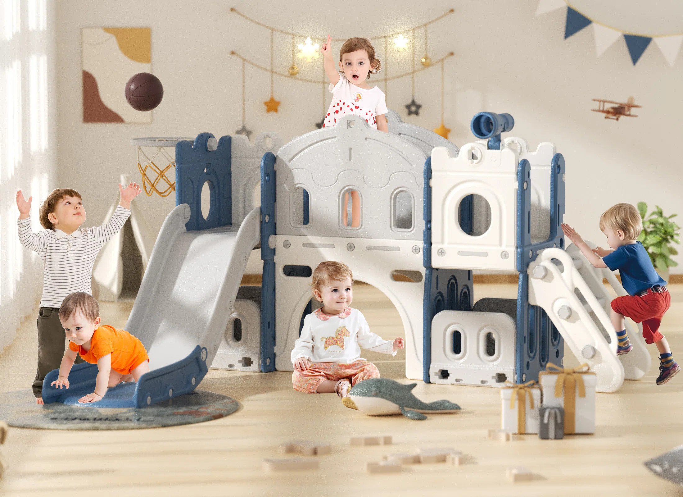 GLAF 8-in-1 Toddler Slide, Kids Slide with Climber, Indoor Outdoor Playset | Wayfair North America