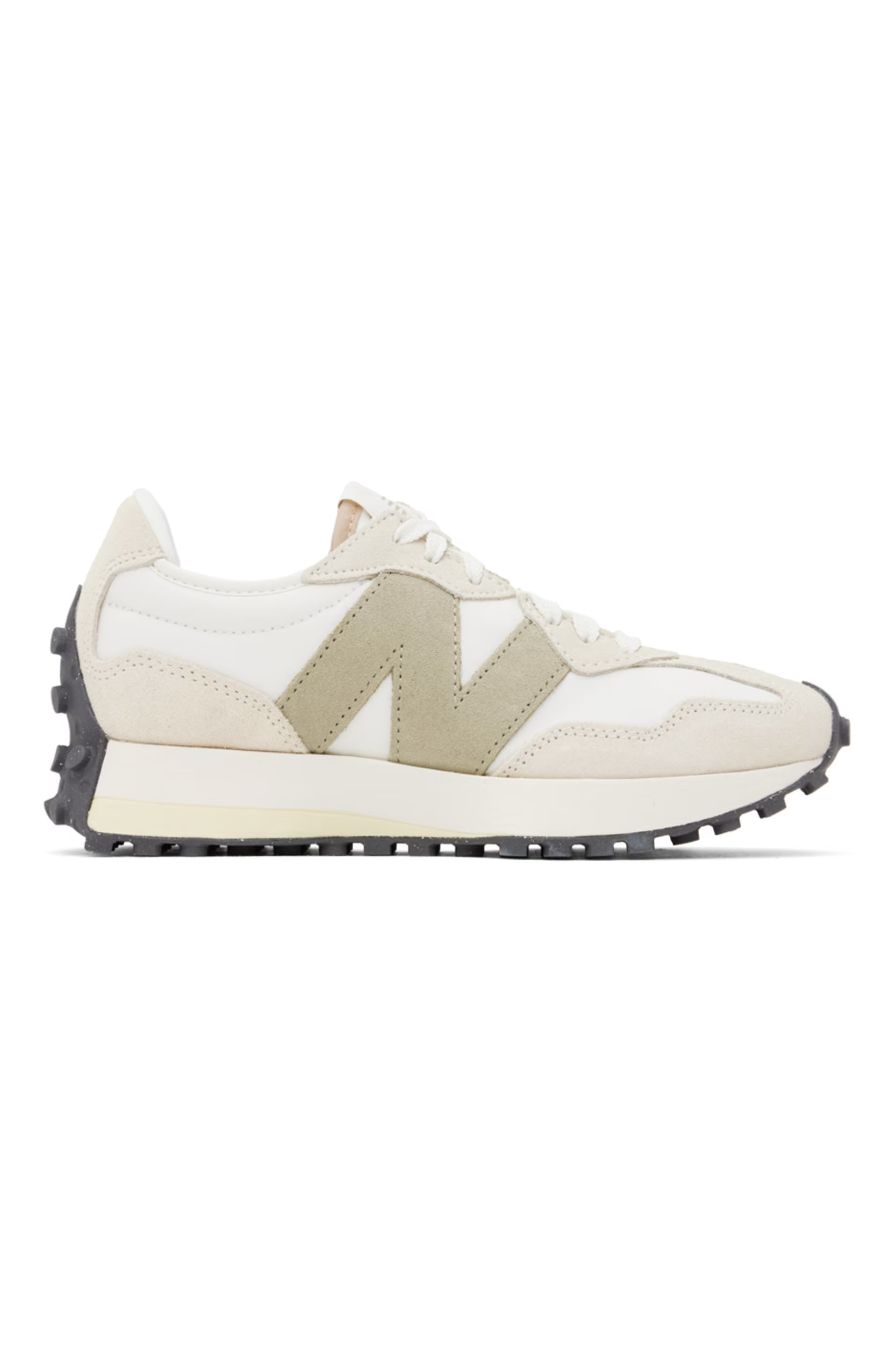 New Balance - White & Beige 327 Sneakers | SSENSE