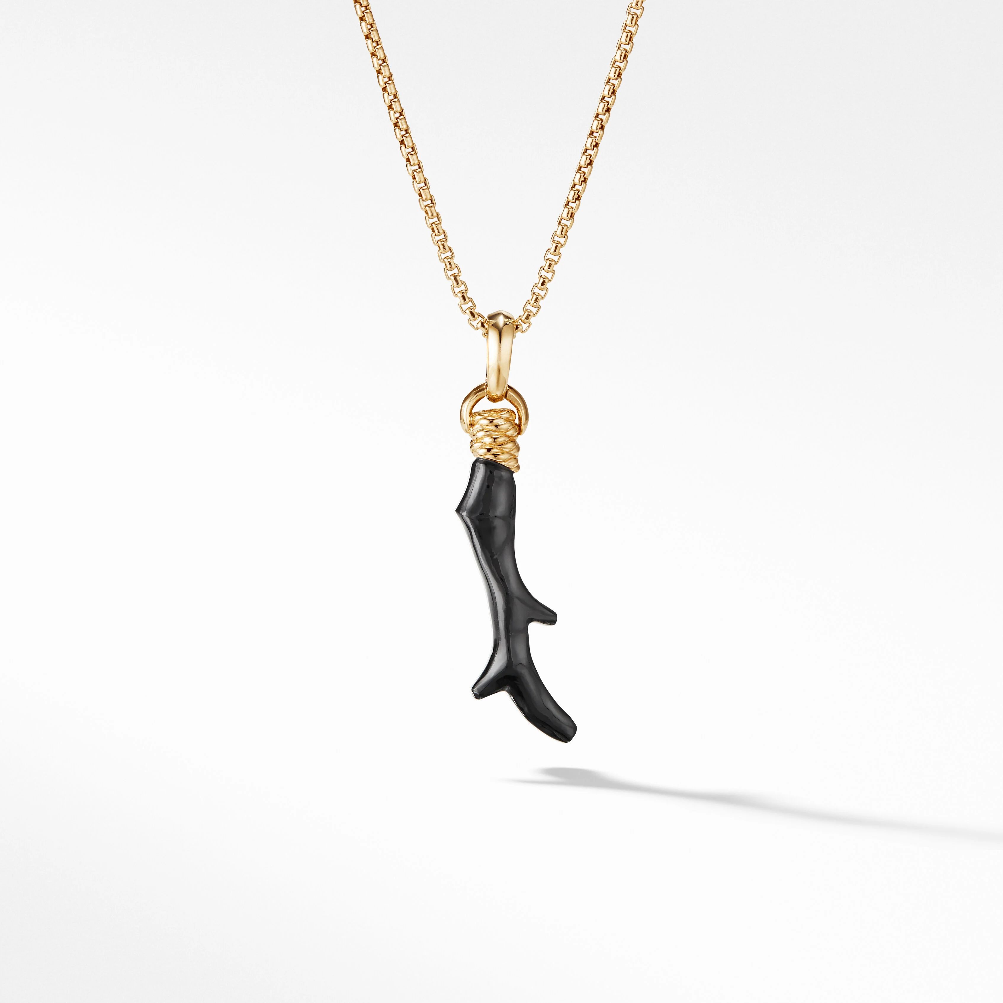 Coral Amulet with Black Onyx and 18K Yellow Gold | David Yurman