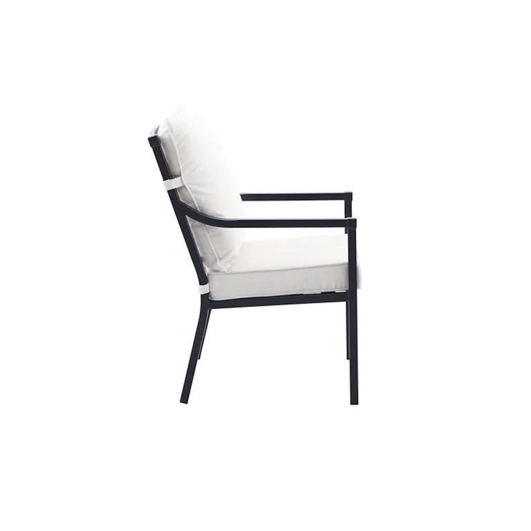 My Texas House Cambria 2-Pack Steel Outdoor Patio Dining Chairs, White/Black - Walmart.com | Walmart (US)