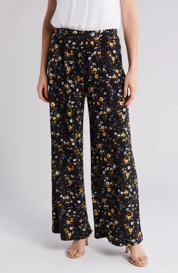 Floral Print Wide Leg Pants | Nordstrom Rack