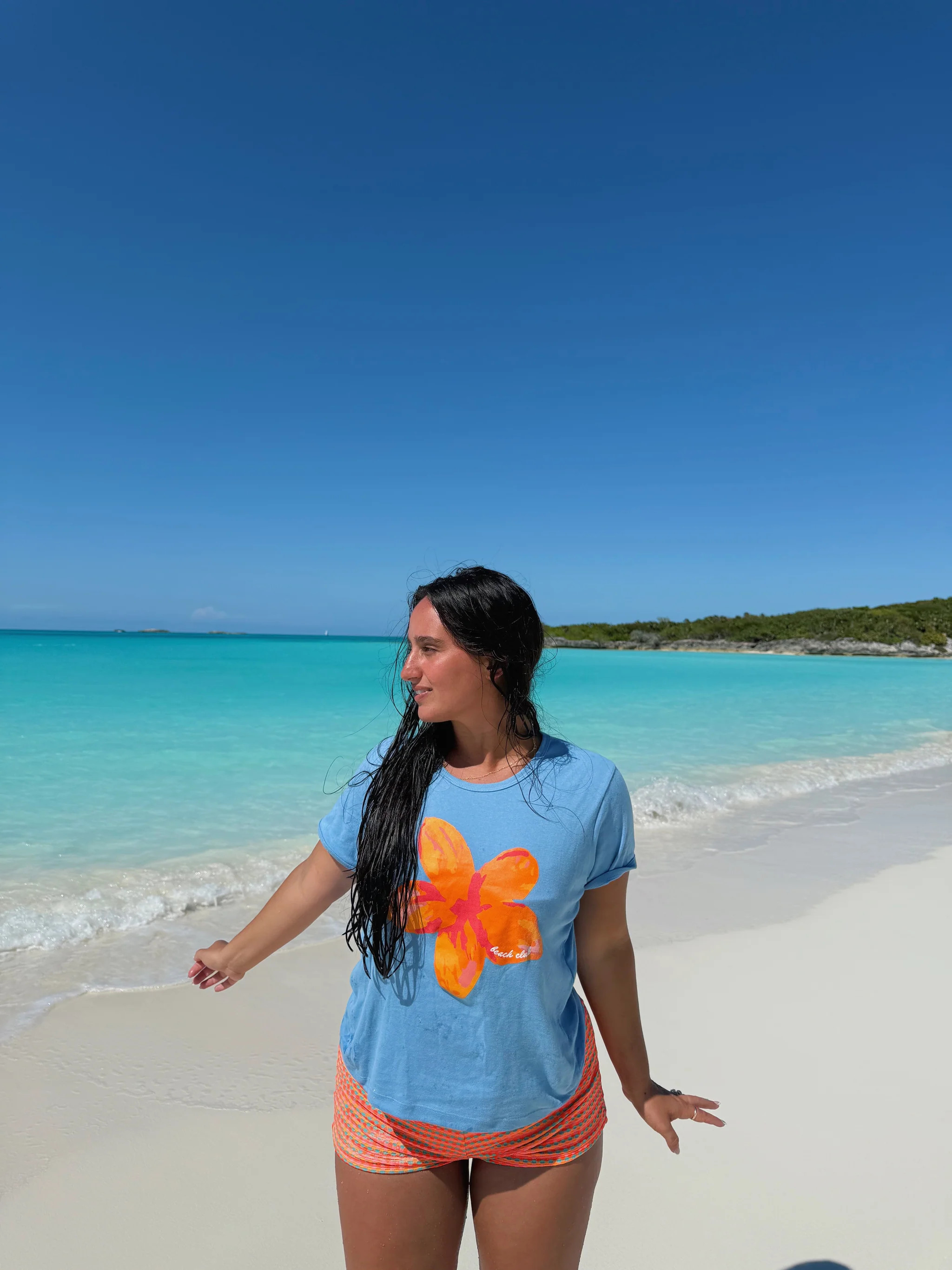 Bahama Blue Flower Tee | The Beach Club Shop