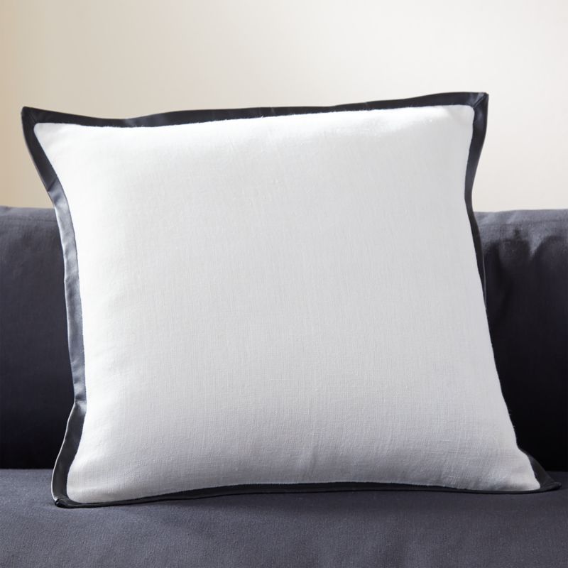 20" Tuxedo Pillow with Feather-Down Insert | CB2 | CB2