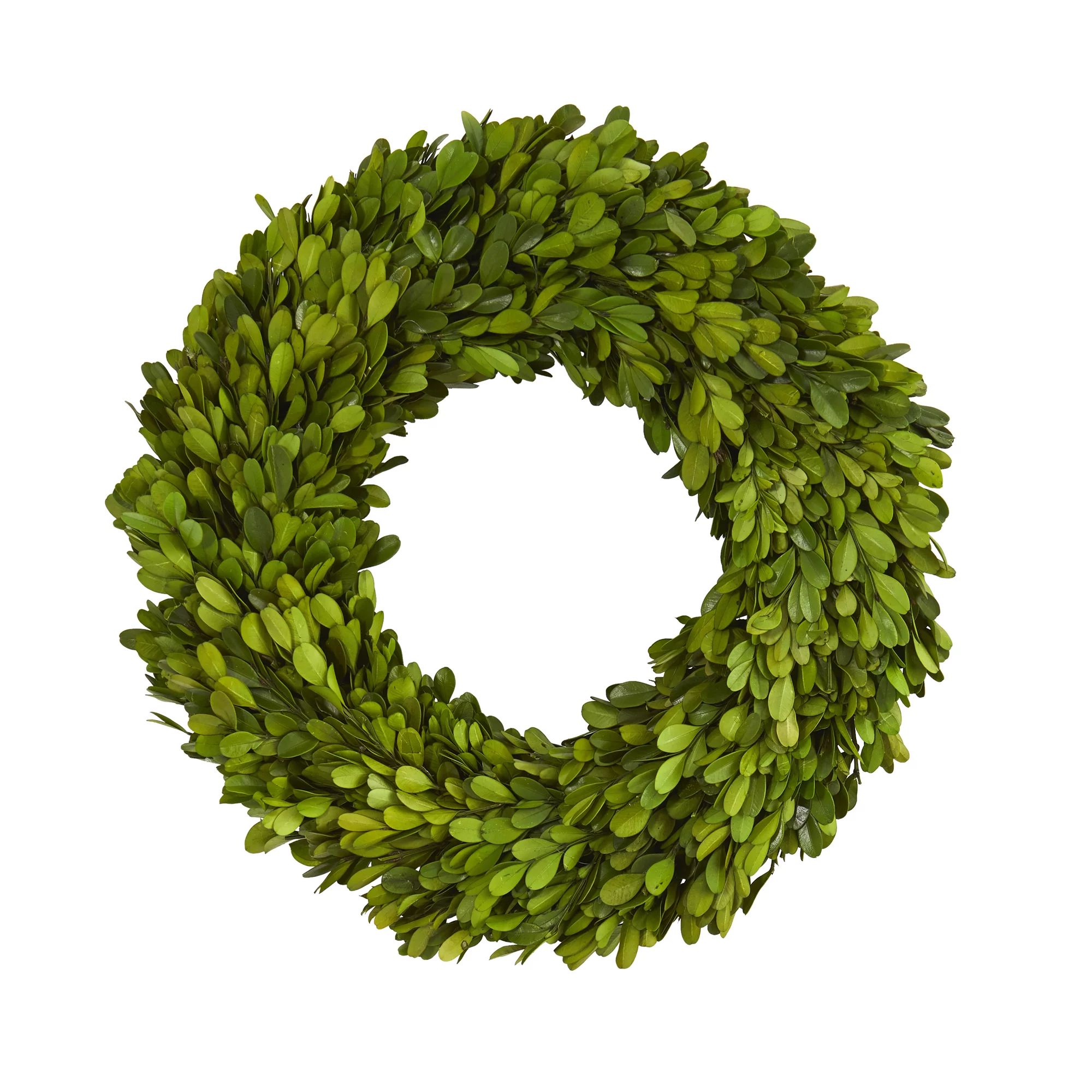 Nearly Natural 14in. Preserved Boxwood Wreath, Green - Walmart.com | Walmart (US)