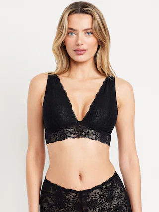 V-Neck Lace Bralette | Old Navy (US)