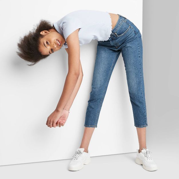 Women's Super-High Rise Mom Taper Jeans - Wild Fable™ Medium Blue | Target