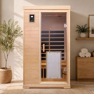2-Person Indoor Hemlock Infrared Sauna with 9 Far-Infrared Carbon Crystal Heaters | The Home Depot