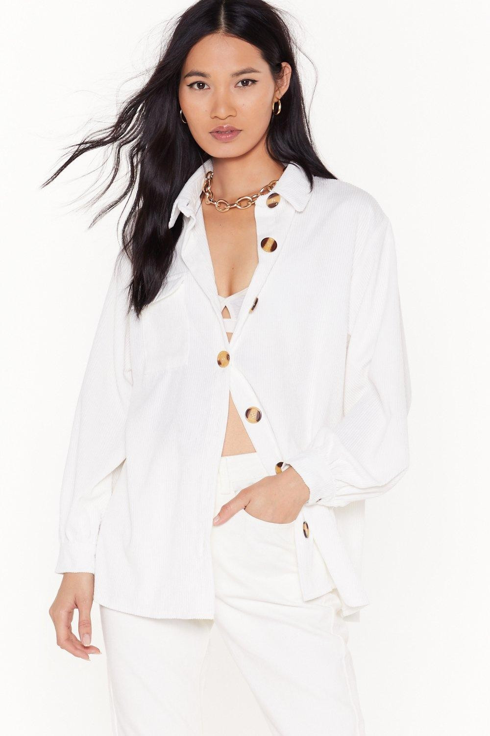 Don't Texture Back Oversized Corduroy Shirt | NastyGal (US & CA)