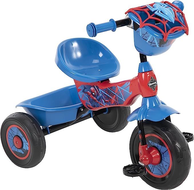 Huffy Marvel Spider-Man 3 Wheel Preschool Training Tricycle with Steel Frame, Storage Basket, Red... | Amazon (US)