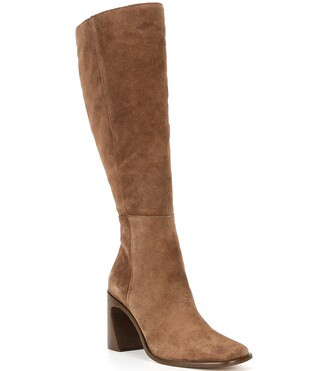 Gianni Bini Chase Oiled Suede Square Toe Tall Boots | Dillard's | Dillard's