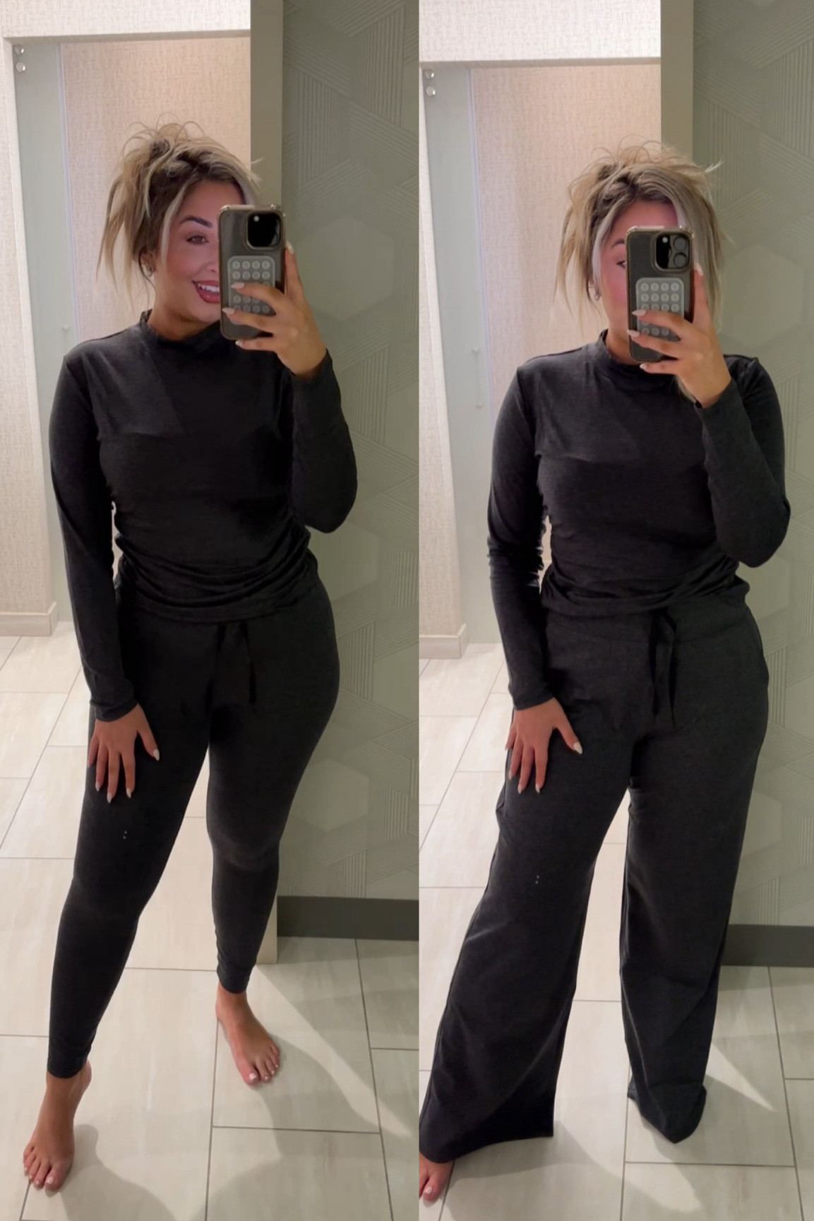 Spanx soft stretch collection in the high rise leggings and wide leg pants. Wearing a large in everything. Use code NICOLEMXSPANX to get 15% off and free shipping. 

#LTKStyleTip #LTKMidsize