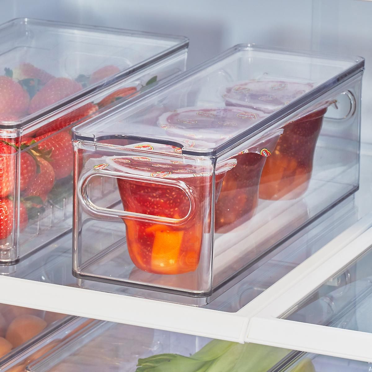 T.H.E. Narrow Fridge Bin Clear | The Container Store