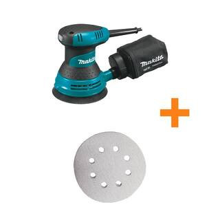 3 Amp Corded 5 in. Random Orbital Sander with 5 in. 120-Grit Hook and Loop Round Abrasive Disc (5-Pack) | The Home Depot